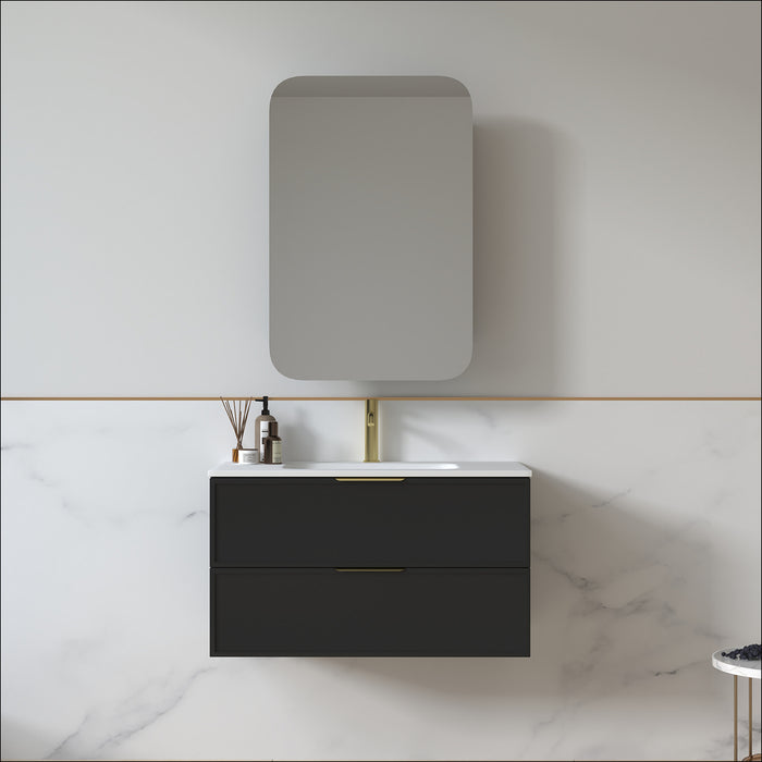 Ashford 900mm Matte Black Shaker Wall Hung Vanity