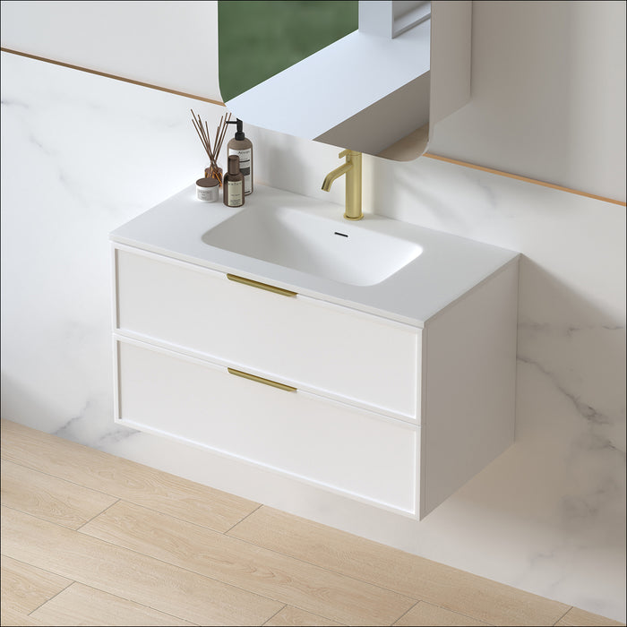 Ashford 900mm Matte White Shaker Wall Hung Vanity