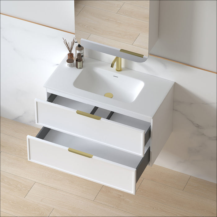 Ashford 900mm Matte White Shaker Wall Hung Vanity