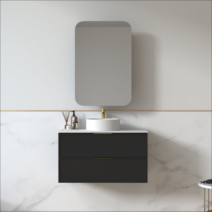 Ashford 900mm Matte Black Shaker Wall Hung Vanity