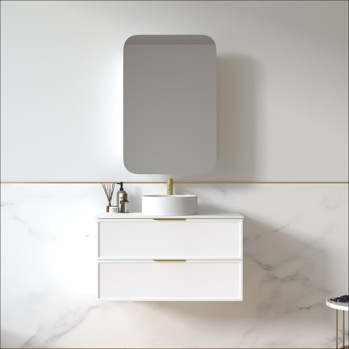 Ashford 900mm Matte White Shaker Wall Hung Vanity