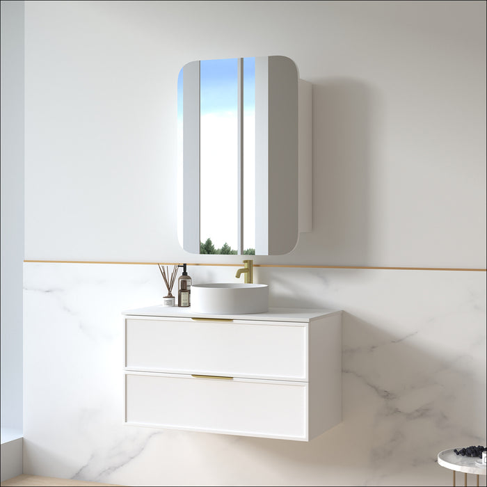 Ashford 900mm Matte White Shaker Wall Hung Vanity