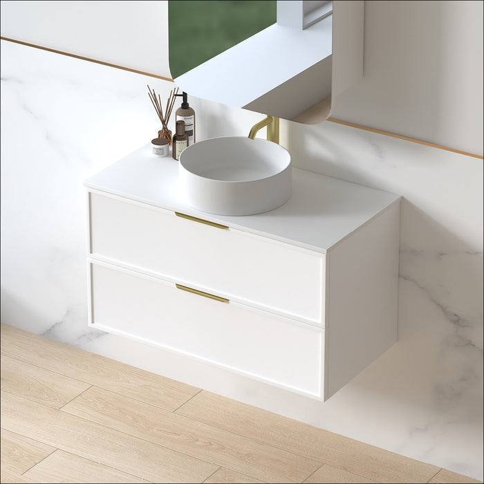 Ashford 900mm Matte White Shaker Wall Hung Vanity