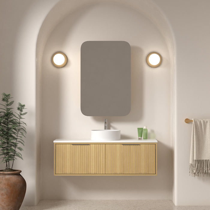 Avella 1200 Blonde Oak Fluted Wall Hung Vanity