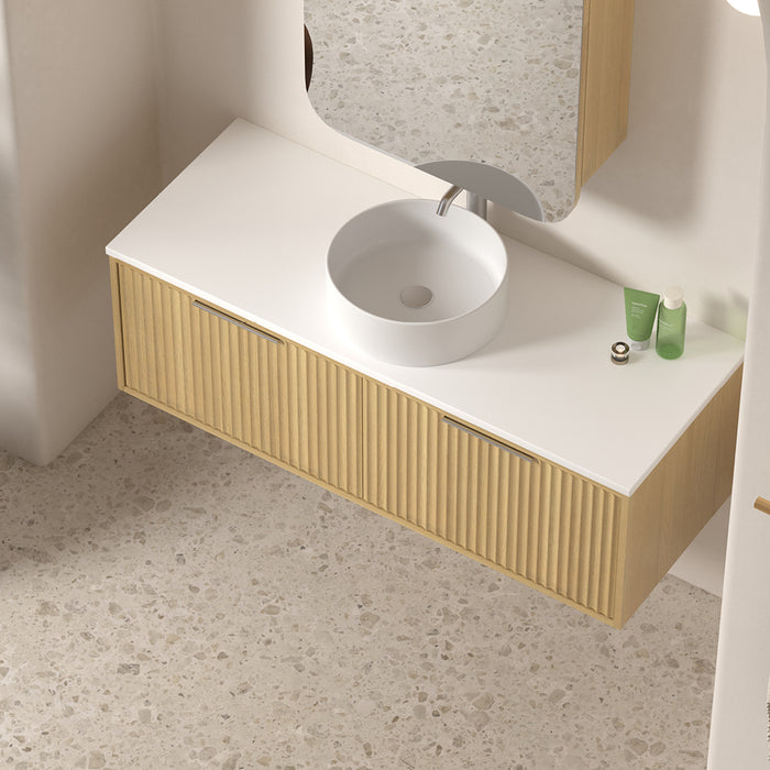 Avella 1200 Blonde Oak Fluted Wall Hung Vanity