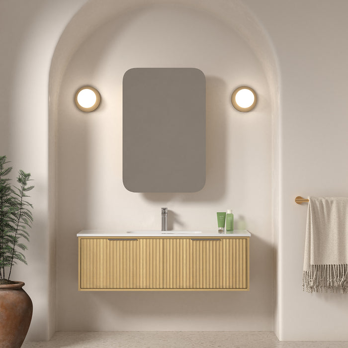 Avella 1200 Blonde Oak Fluted Wall Hung Vanity