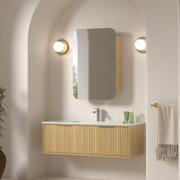 Avella 1200 Blonde Oak Fluted Wall Hung Vanity