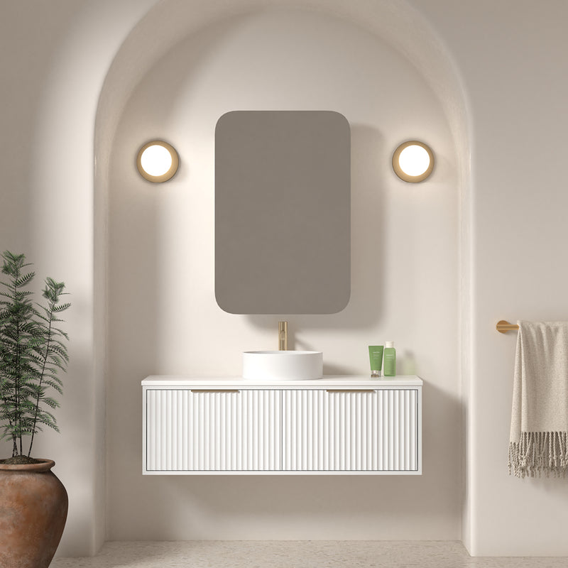 Avella 1200 Matte White Fluted Wall Hung Vanity