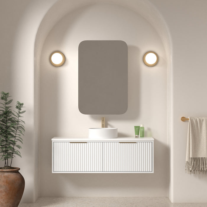 Avella 1200 Matte White Fluted Wall Hung Vanity