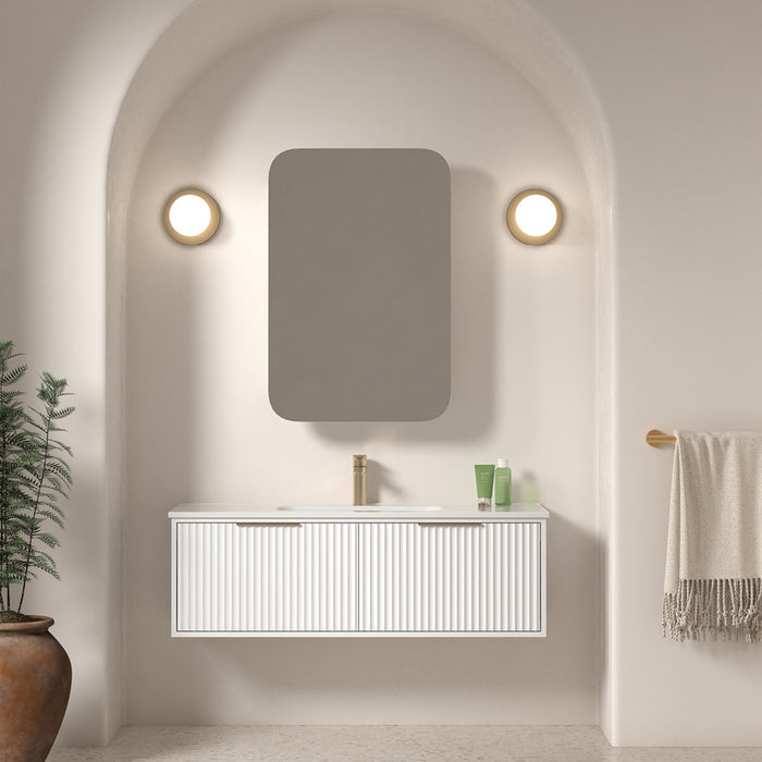 Avella 1200 Matte White Fluted Wall Hung Vanity