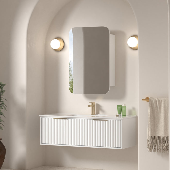 Avella 1200 Matte White Fluted Wall Hung Vanity