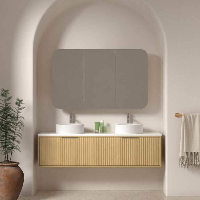 Avella 1500 Blonde Oak Fluted Wall Hung Vanity