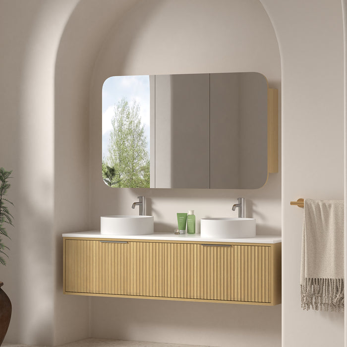 Avella 1500 Blonde Oak Fluted Wall Hung Vanity