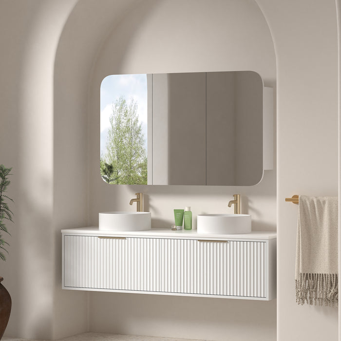 Avella 1500 Matte White Fluted Wall Hung Vanity