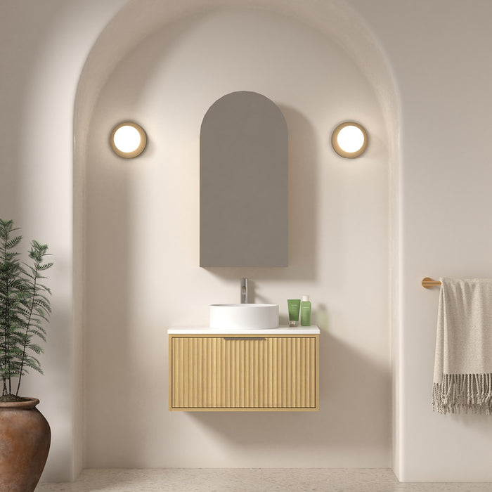 Avella 750 Blonde Oak Fluted Wall Hung Vanity