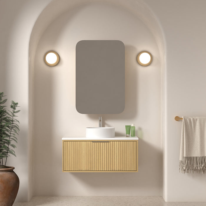 Avella 900 Blonde Oak Fluted Wall Hung Vanity