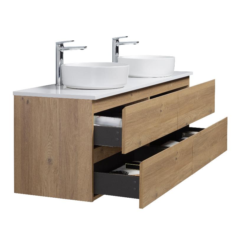 Avia 1500mm Double Natural Oak Wall Hung Vanity - Acqua Bathrooms