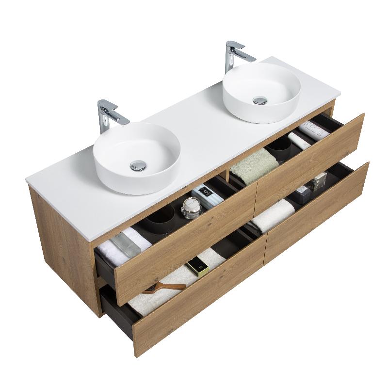 Avia 1500mm Double Natural Oak Wall Hung Vanity - Acqua Bathrooms