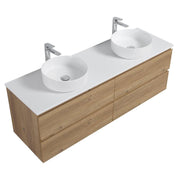 Avia 1500mm Double Natural Oak Wall Hung Vanity - Acqua Bathrooms