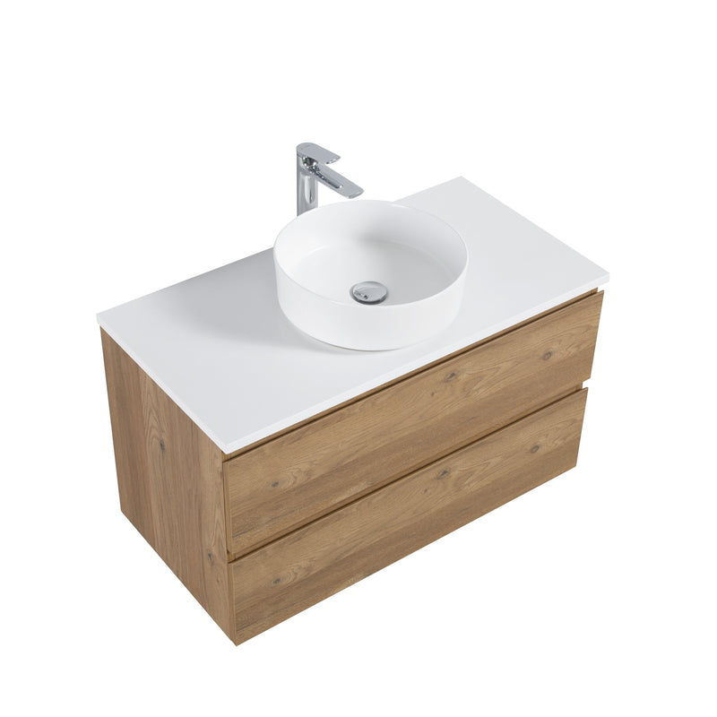 Avia 900mm Natural Oak Wall Hung Vanity - Acqua Bathrooms