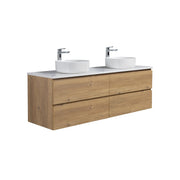 Avia 1500mm Double Natural Oak Wall Hung Vanity - Acqua Bathrooms