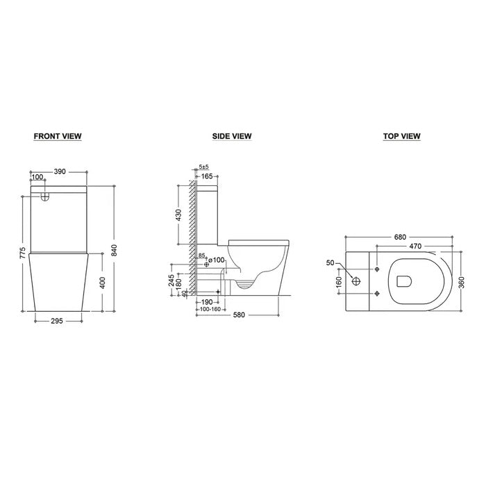 Alzano Rimless Back to Wall Toilet Suite - Acqua Bathrooms