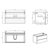 Avia 900mm White Oak Wall Hung Vanity With Stone Top | Indulge® - Acqua Bathrooms