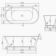 Balmoral Hampton 1700mm Gloss White Oval Freestanding Bath - Acqua Bathrooms