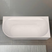 Pavilion Ribbed 1700mm Gloss White Right Corner Fit Freestanding Bath - Acqua Bathrooms