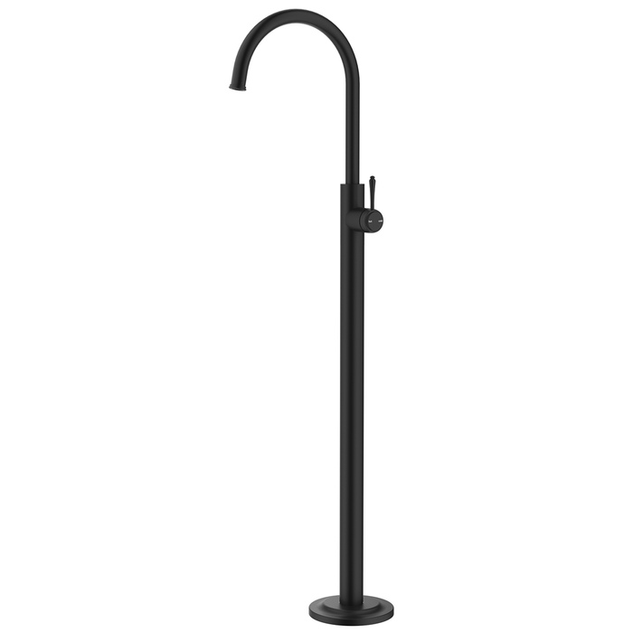 Mica Matte Black Heritage Freestanding Bath Mixer