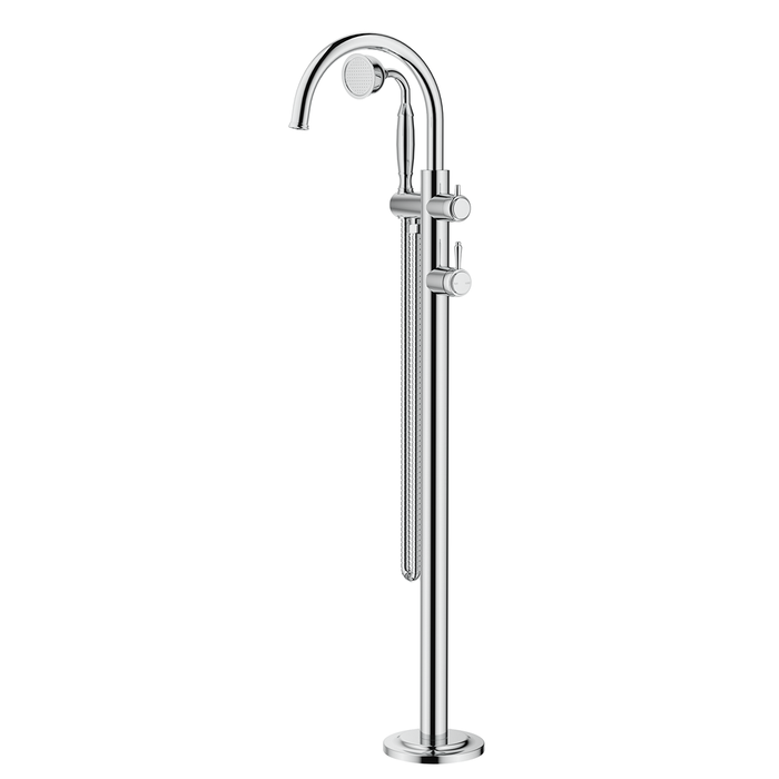 Mica Chrome Heritage Freestanding Bath Mixer with Hand Shower