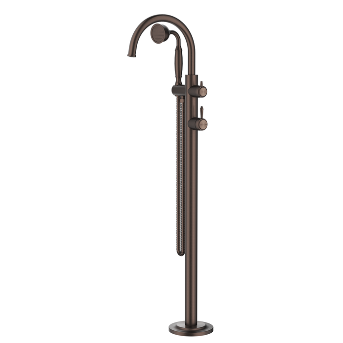 Mica Dusk Bronze Heritage Freestanding Bath Mixer with Hand Shower