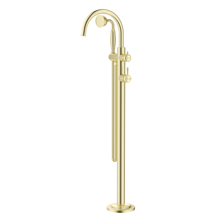 Mica French Gold Heritage Freestanding Bath Mixer with Hand Shower