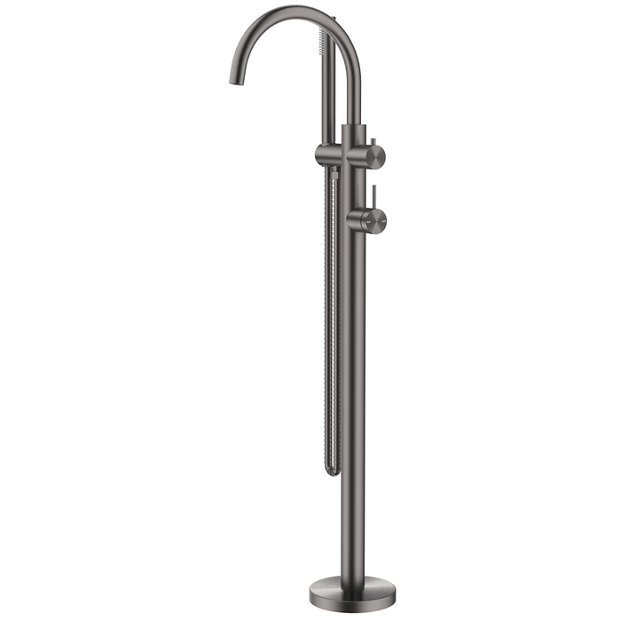 Mica Gun Metal Freestanding Bath Mixer with Hand Shower