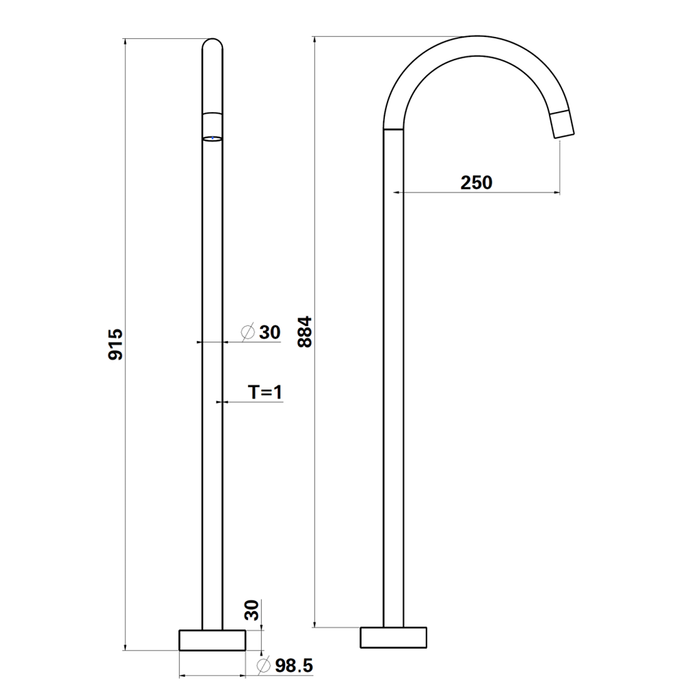 Mica LVB Living Brass Freestanding Bath Spout