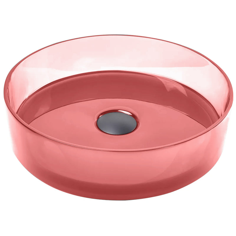 Vetra 360mm Blush Translucent Resin Stone Round Above Counter Basin