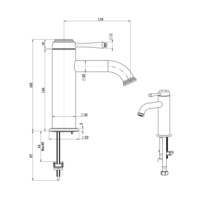 Mica French Gold Heritage Basin Mixer - Acqua Bathrooms