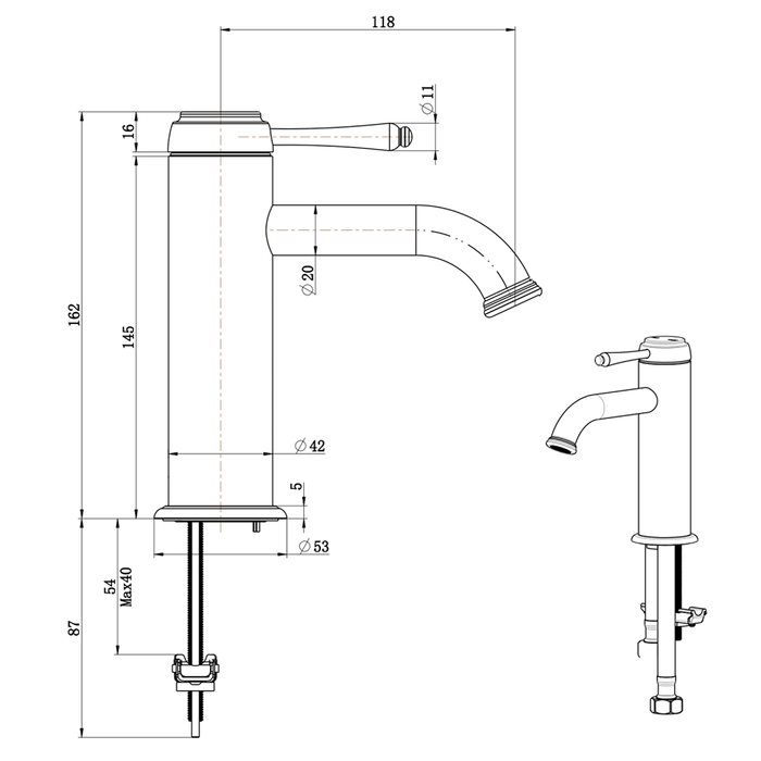 Mica French Gold Heritage Basin Mixer