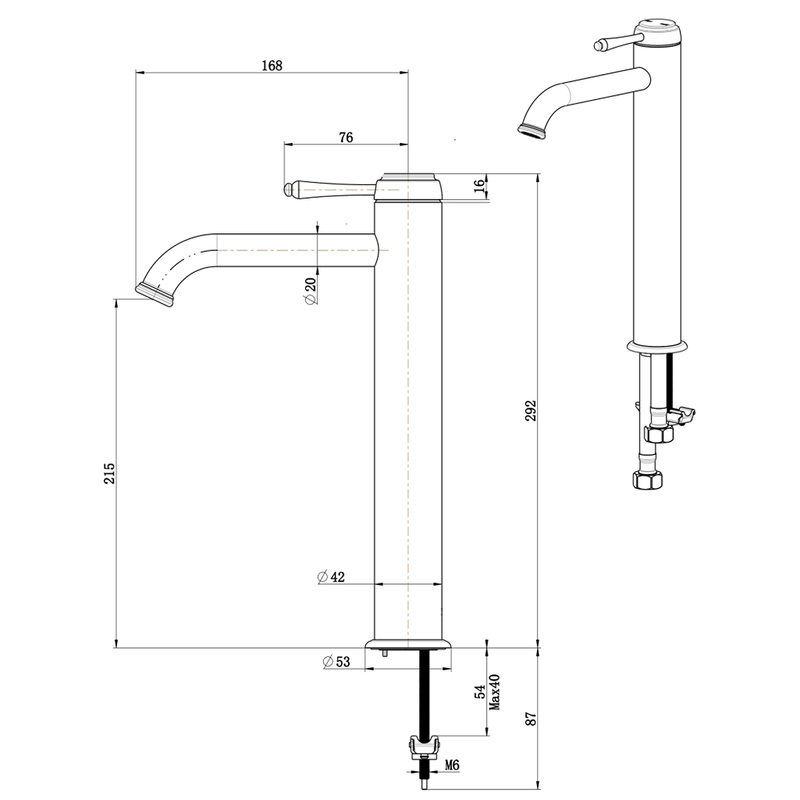 Mica Chrome Heritage Tall Basin Mixer