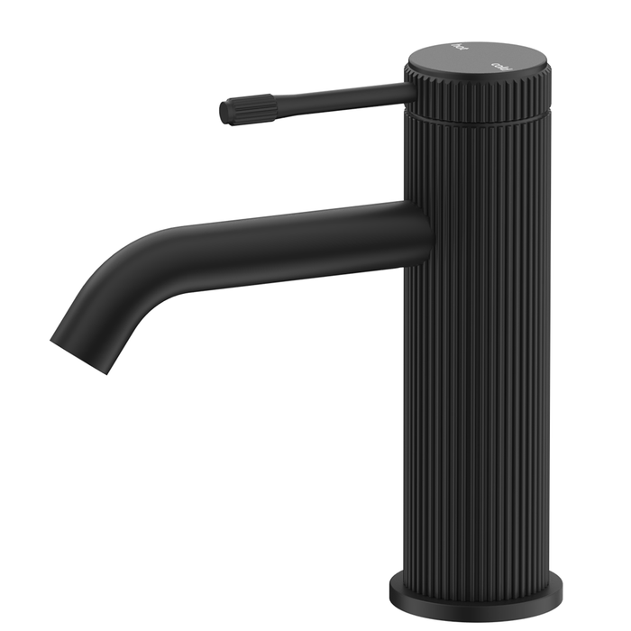 Mica Fluted Matte Black Basin Mixer