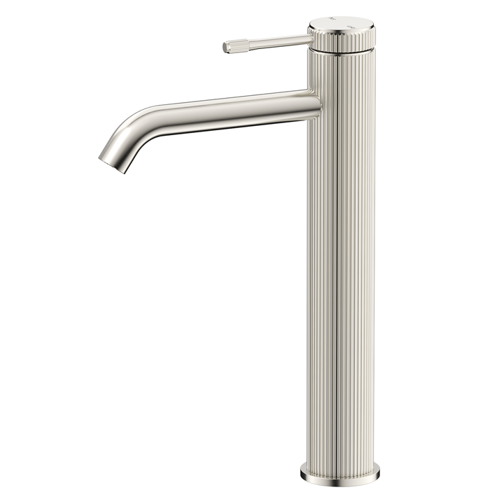 Mica Fluted Brushed Nickel Tall Basin Mixer