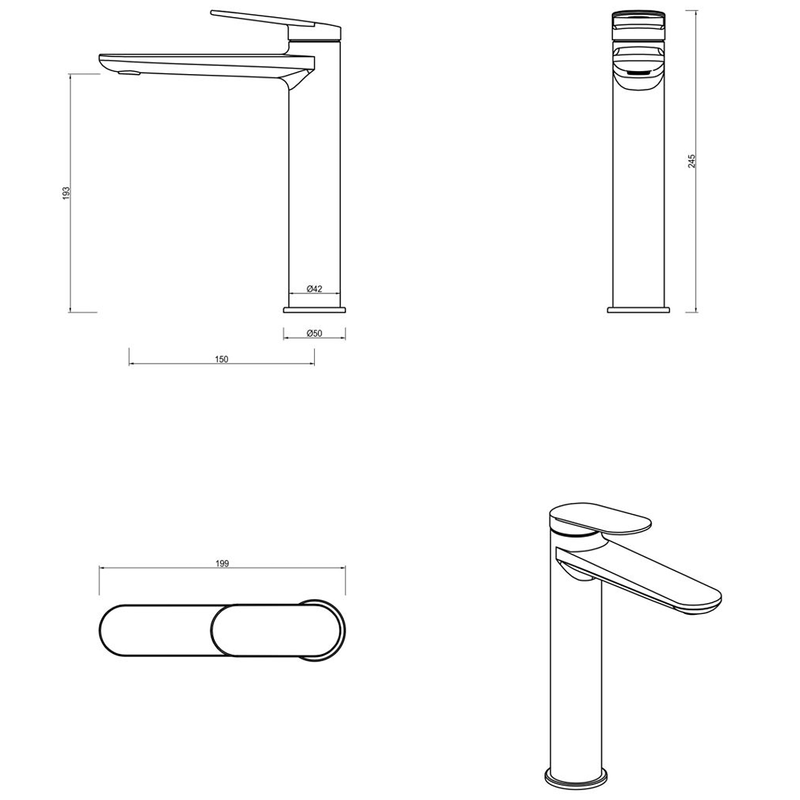 Lantra French Gold Tall Basin Mixer