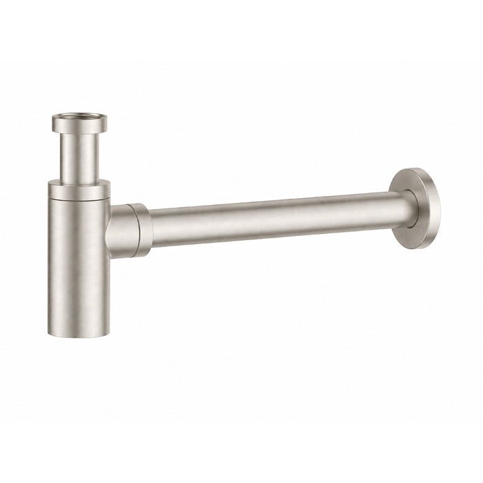 Brushed Nickel 32mm Round Bottle Trap Waste