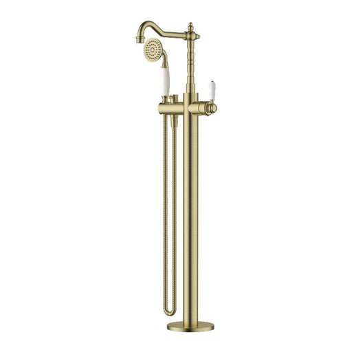 Bordeaux Brushed Bronze Traditional Freestanding Multifunction Bath Spout - Acqua Bathrooms