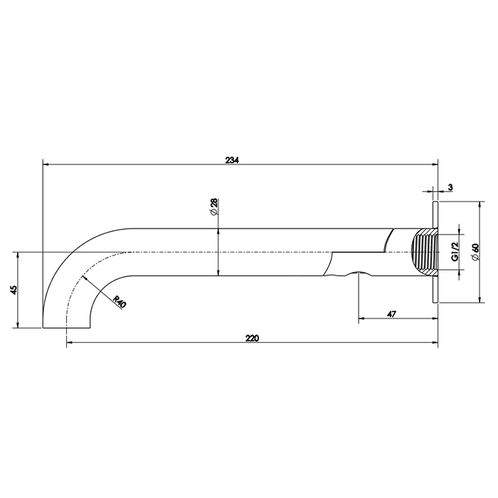 Mica Curved Brushed Nickel Swivel Bath Spout
