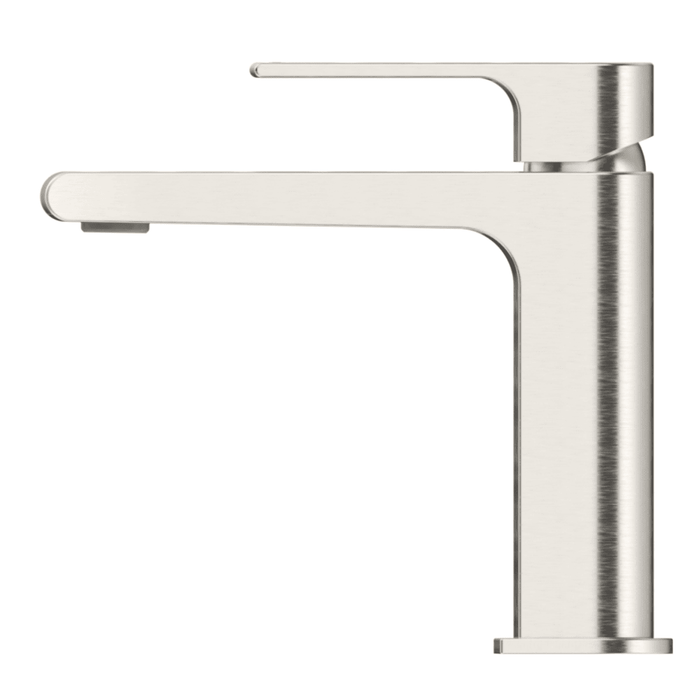 Beki Brushed Nickel Basin Mixer - Acqua Bathrooms