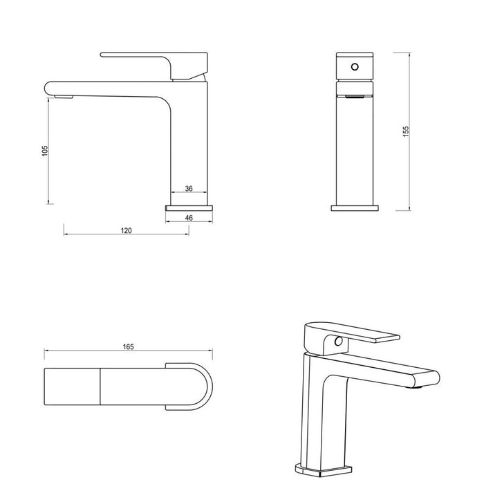 Beki Gun Metal Basin Mixer - Acqua Bathrooms