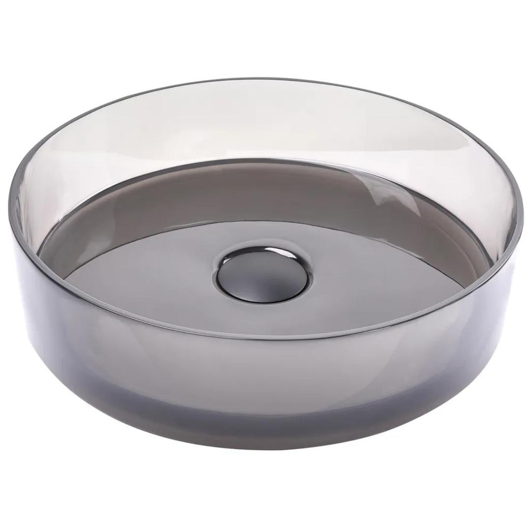 Vetra 360mm Black Translucent Resin Stone Round Above Counter Basin