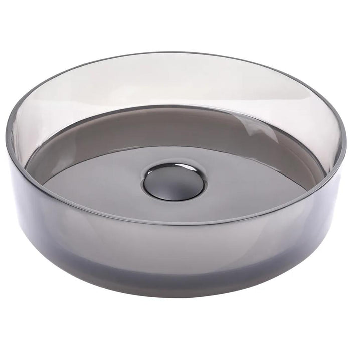 Vetra 360mm Black Translucent Resin Stone Round Above Counter Basin