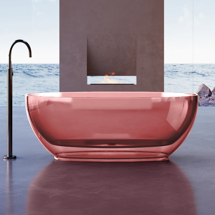 Vetra 1700mm Blush Translucent Resin Stone Freestanding Bath Tub